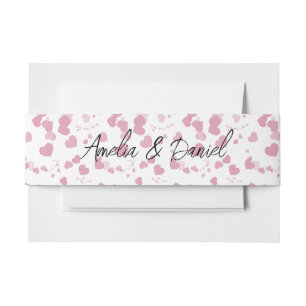 Love Heart Personalised Wedding Invitation Belly Band