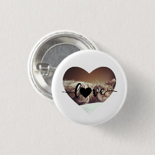 Love Heart Photo 3 Cm Round Badge