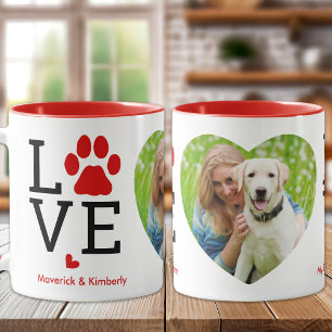 LOVE Heart Photo Custom Pet Dog Lover Valentine Mug