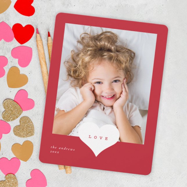 Love Heart Photo Valentines Day Holiday Card (Creator Uploaded)