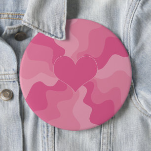 Love Heart - Pink 6 Cm Round Badge