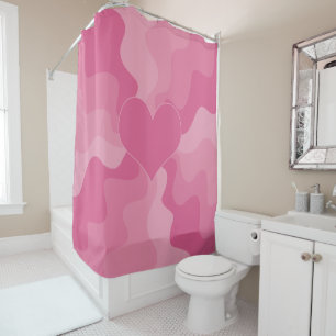 Love Heart - Pink Shower Curtain