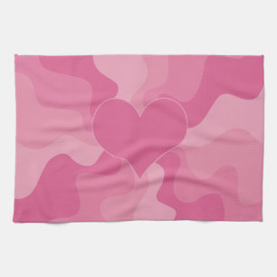 Love Heart - Pink Tea Towel