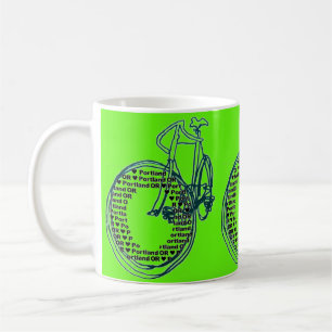 Love Heart Portland Bicycle Coffee Mug