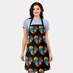 Love Heart Puzzle Acceptance Autism Awareness Apron