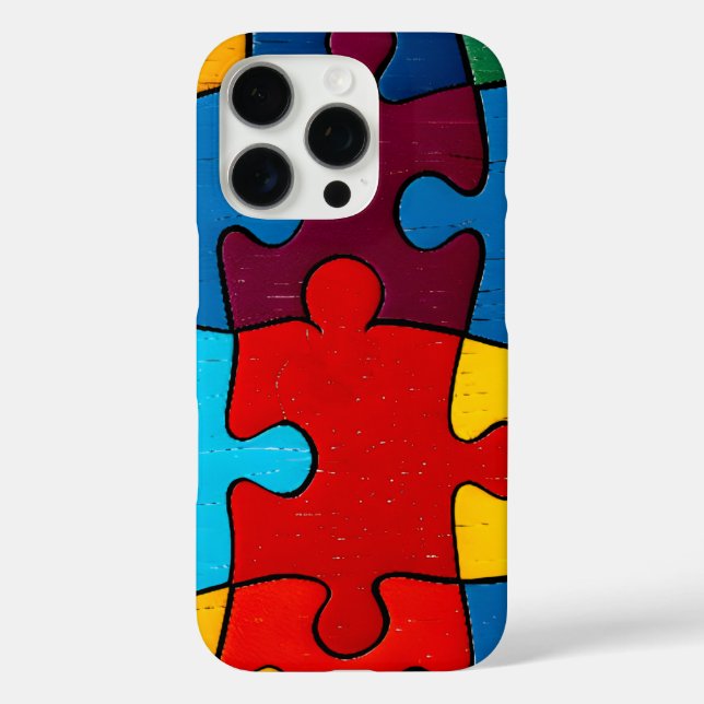 Love Heart Puzzle Acceptance Autism Awareness Case-Mate iPhone Case (Back)