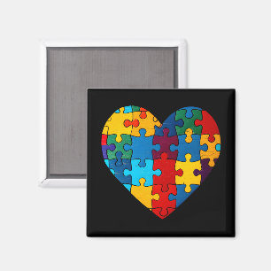 Love Heart Puzzle Acceptance Autism Awareness Magnet