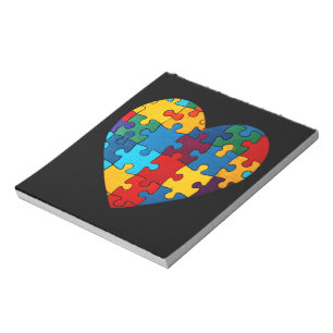 Love Heart Puzzle Acceptance Autism Awareness Notepad
