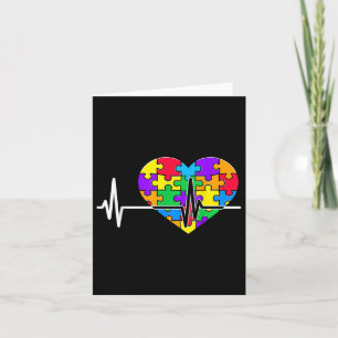 Love Heart Puzzle Acceptance Men Women Kids Autism Card