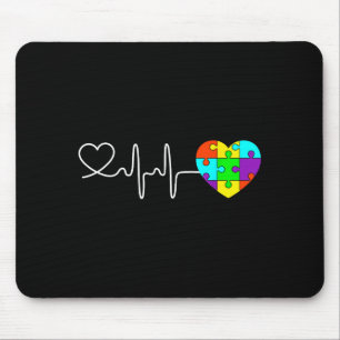 Love Heart Puzzle Acceptance Men Women Kids Autism Mouse Pad