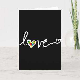 Love Heart Puzzle Cute Autism Awareness Asd Men Wo Card
