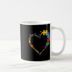 Love Heart Puzzle Piece Men Women Kids Autism Awar Coffee Mug