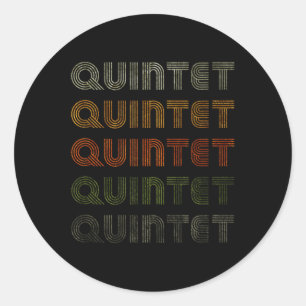 Love Heart Quintet Tee Grunge Vintage Style Black Classic Round Sticker