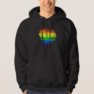 Love Heart Rainbow Colour Lgbt Lgbtq Lesbian Gay P Hoodie