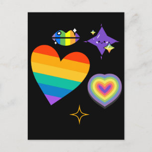 Love heart- rainbow. LGBTQ-Pride Postcard
