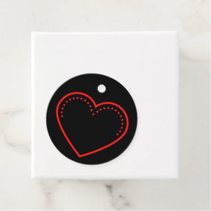 Love Heart Red Valentine's Favour Tags