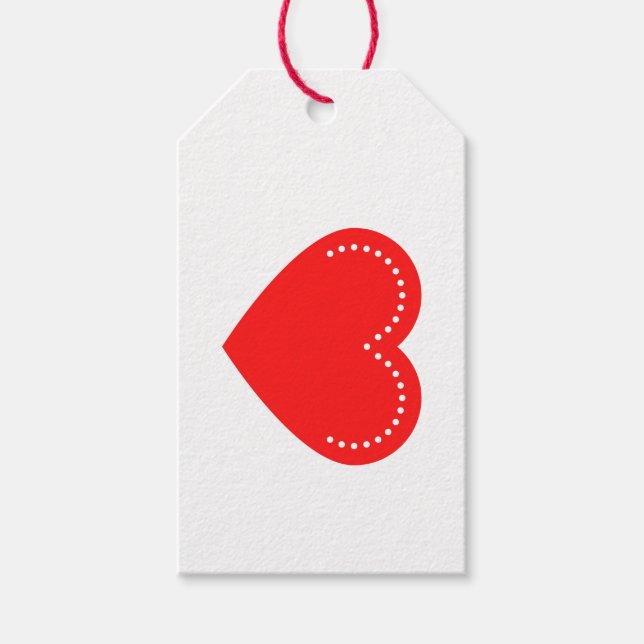 Love Heart Red Valentine's Gift Tags (Front)