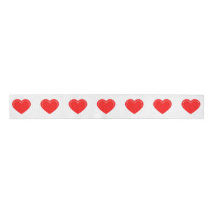 Love Heart Red Valentine's Grosgrain Ribbon