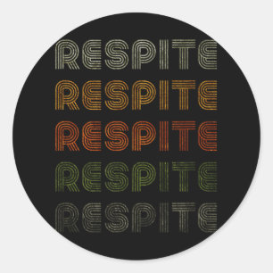 Love Heart Respite Tee Grunge Vintage Style Black Classic Round Sticker