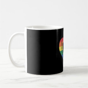 Love Heart retro Groovy LGBT Rainbow Pride Gear Coffee Mug