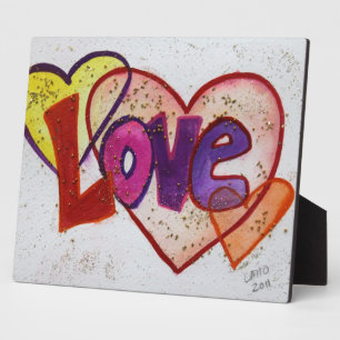 Love Heart Rings Painting Poem Plaque