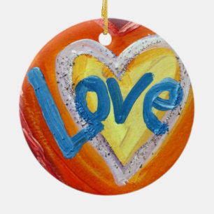Love Heart Ripple Word Ornaments