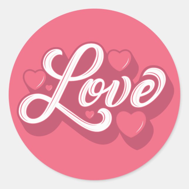 Love Heart Round Stickers (Front)