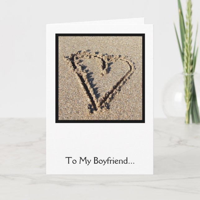 Love Heart Sand Valentine's Card (Front)