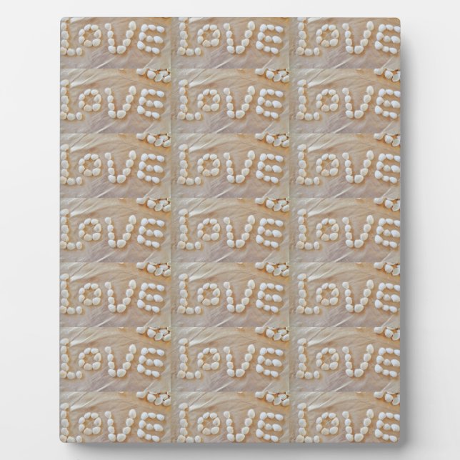 Love Heart Sea Shell Beach Hearts Seashells Summer Plaque (Front)
