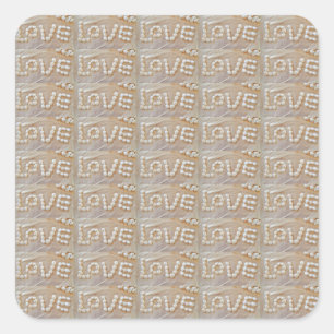 Love Heart Sea Shell Beach Hearts Seashells Summer Square Sticker