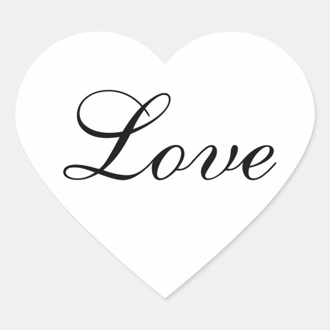 Love Heart Shape Sticker for Wedding Favour (Front)