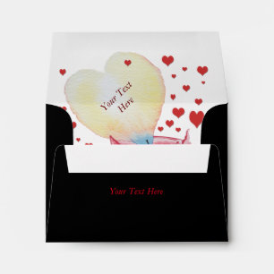 love heart shaped burning flame romantic envelope