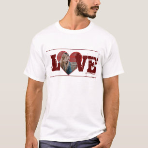 LOVE Heart shaped personalised photo T-Shirt