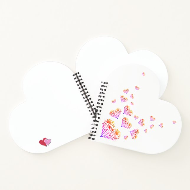 Love Heart Shaped Spiral Bound Notebook (Inside)