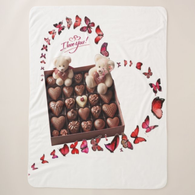 Love Heart  Sherpa Blanket (Front)