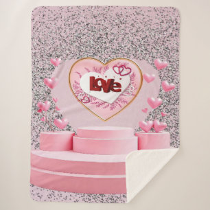 Love heart sherpa blanket