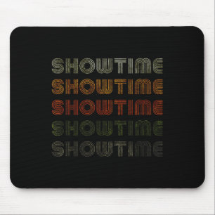 Love Heart Showtime Tee Grunge Vintage Style Black Mouse Pad