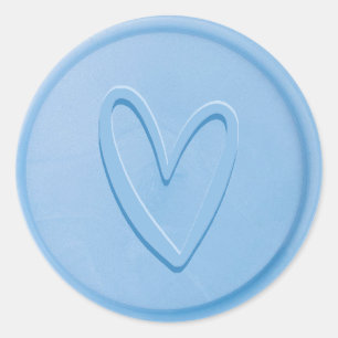 Love Heart Sky Blue Wax Seal Sticker