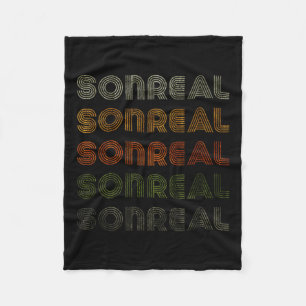 Love Heart Sonreal Tee Grunge Vintage Style Black Fleece Blanket
