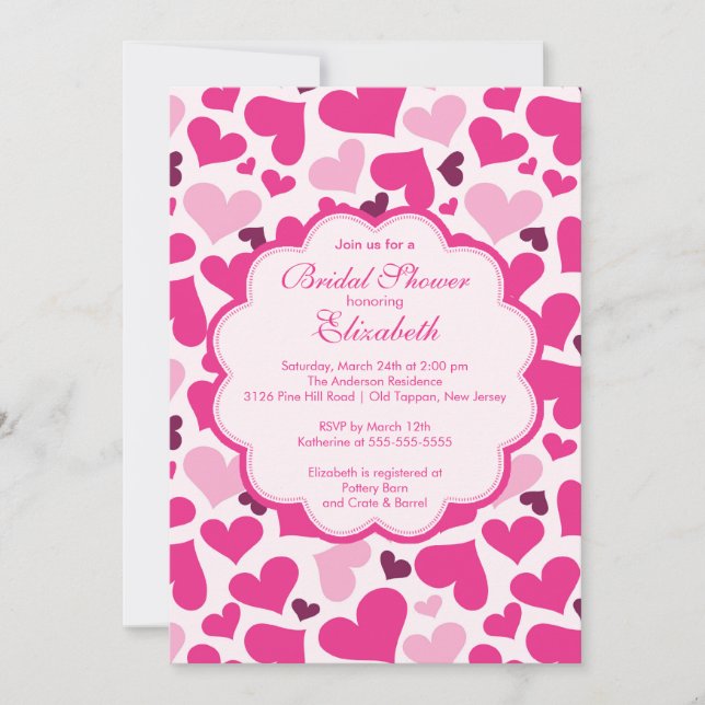 Love Heart Spring Bridal Shower Invitation (Front)