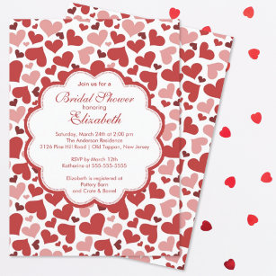 Love Heart Spring Bridal Shower Invitation
