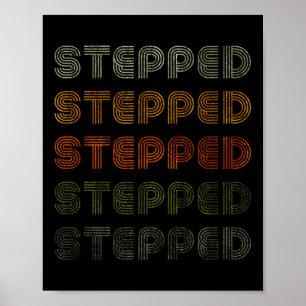 Love Heart Stepped Tee Grunge Vintage Style Black  Poster