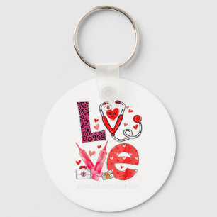 Love Heart Stethoscope Healthcare Worker Funny Val Key Ring