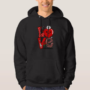 Love Heart Stethoscope Rehabilitation Nurse Life V Hoodie
