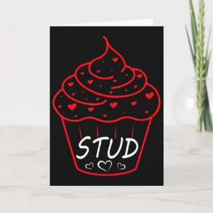 Love Heart Stud Muffin Cupcake Valentines Day Card