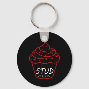 Love Heart Stud Muffin Cupcake Valentines Day  Key Ring