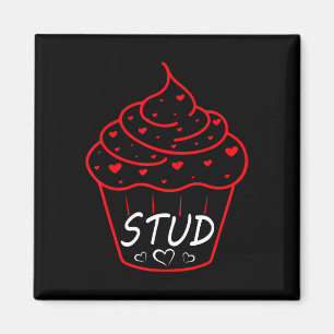 Love Heart Stud Muffin Cupcake Valentines Day Magnet