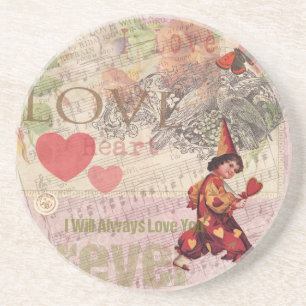 Love Heart Sweetheart Valentine Cherub Coaster
