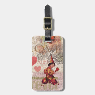 Love Heart Sweetheart Valentine Cherub Luggage Tag