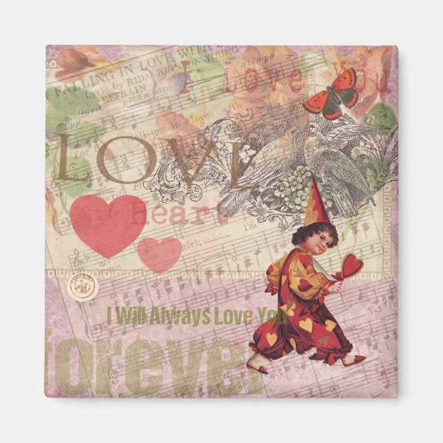 Love Heart Sweetheart Valentine Cherub Magnet (Front)